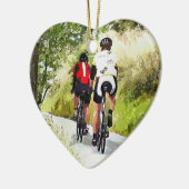 ORNEMENT CŒUR EN CÉRAMIQUE CYCLISME (Gauche)