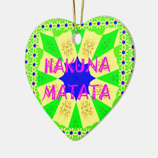 Ornement Cœur En Céramique Dernier Hakuna Matata magnifique design Extraordin (Gauche)