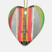 Ornement Cœur En Céramique Design d'impression d'écran vectoriel de lapin rel (Gauche)