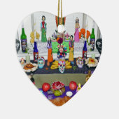 Ornement Cœur En Céramique Dia de los Muertos (Droite)