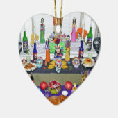 Ornement Cœur En Céramique Dia de los Muertos (Gauche)