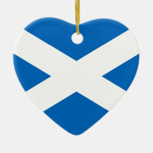 Ornement Cœur En Céramique Drapeau de l'Ecosse