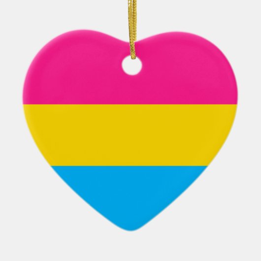 ORNEMENT CŒUR EN CÉRAMIQUE "DRAPEAU PANSEXUAL DE FIERTÉ " (Devant)