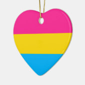 ORNEMENT CŒUR EN CÉRAMIQUE "DRAPEAU PANSEXUAL DE FIERTÉ " (Gauche)