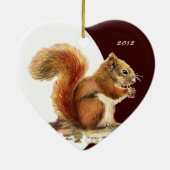 Ornement Cœur En Céramique D'un Nuthouse à un autre humour d'écureuil amusant (Dos)