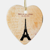 Ornement Cœur En Céramique Eiffel Tower (Droite)