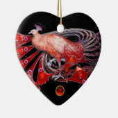 ORNEMENT CŒUR EN CÉRAMIQUE ELÉGANT CACHET EN ROUGE RUBY HEART (Droite)