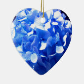 Ornement Cœur En Céramique ElégantCobalt bleu floral élégant hydrangeas (Droite)