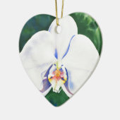 Ornement Cœur En Céramique Elégante peinture d'orchidée blanche (Gauche)