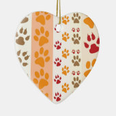 Ornement Cœur En Céramique empreintes de pattes Amoureux de les chiens mignon (Droite)