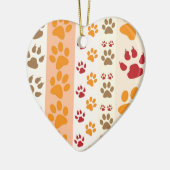 Ornement Cœur En Céramique empreintes de pattes Amoureux de les chiens mignon (Gauche)
