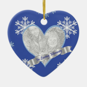 Ornement Cœur En Céramique En ornement affectueux de coeur de photo de flocon