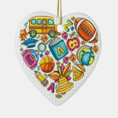 Ornement Cœur En Céramique Enseignant scolaire - Merci - SRF (Droite)