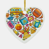 Ornement Cœur En Céramique Enseignant scolaire - Merci - SRF (Devant)