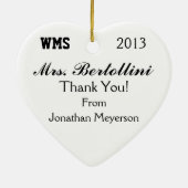 Ornement Cœur En Céramique Enseignant scolaire - Merci - SRF (Dos)