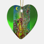 Ornement Cœur En Céramique ÉQUIPEMENT VERT DANS LA Pierre Émeraude LUNE (Gauche)