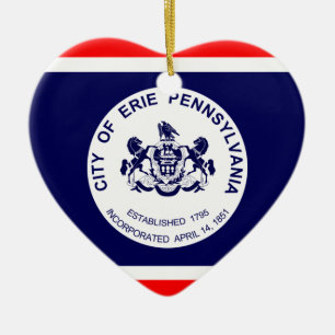 Ornement Cœur En Céramique Erie, Pennsylvanie, Etats-Unis