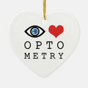 Ornement Cœur En Céramique Eye Love Heart Optometry - Optométriste Tableau de