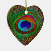 Ornement Cœur En Céramique Feather Vibrant Copper (Droite)