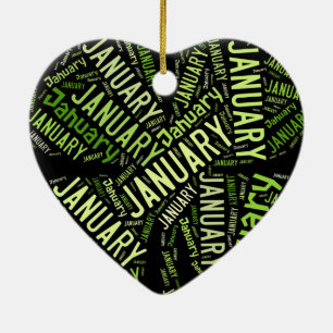 Ornement Cœur En Céramique Fermeture feuille quatre janvier