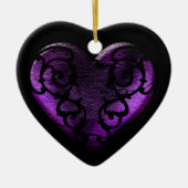Ornement Cœur En Céramique Filigree Goth Purple Heart (Devant)