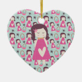 Ornement Cœur En Céramique Filles et sacs à main (Devant)