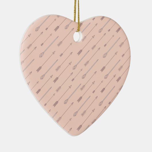 Ornement Cœur En Céramique Flèches de trait (Droite)