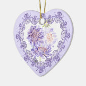 Ornement Cœur En Céramique fleurs (Gauche)