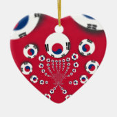 Ornement Cœur En Céramique Football. (Devant)