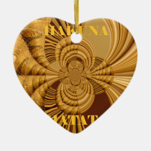 Ornement Cœur En Céramique Galerie d'or