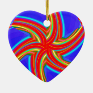 Ornement Cœur En Céramique géométrique 160614 (04)