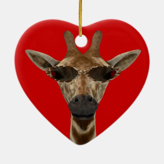 Ornement Cœur En Céramique Giraffe Incognito (Dos)