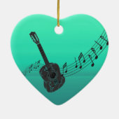 Ornement Cœur En Céramique Guitare (Dos)