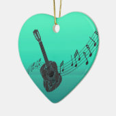 Ornement Cœur En Céramique Guitare (Gauche)