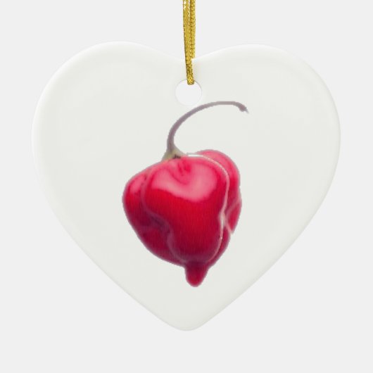 Ornement Cœur En Céramique habanero (Devant)
