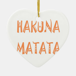 Ornement Cœur En Céramique Hakuna Matata - Art Tribal Africain