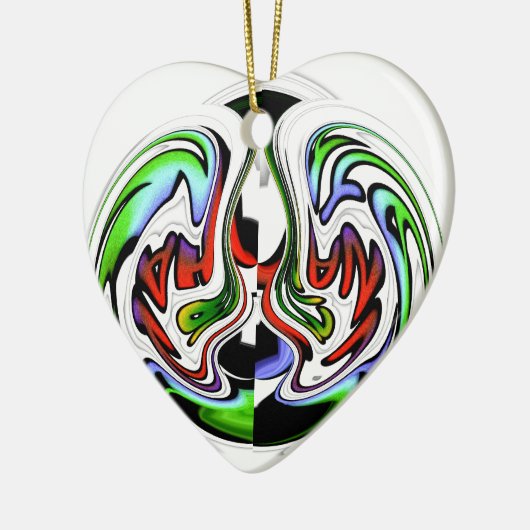 Ornement Cœur En Céramique Hakuna Matata hakunamatata couleurs cadeaux (Gauche)