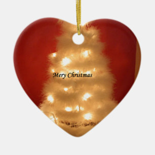 Ornement Cœur En Céramique Hakuna Matata Joyeux Noël blanc