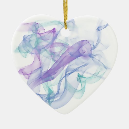 Ornement Cœur En Céramique Haze violet Abstrait (Devant)