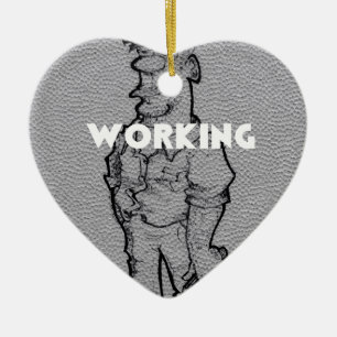 Ornement Cœur En Céramique Heures supplémentaires