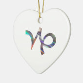 Ornement Cœur En Céramique hologramme Capricorne (Gauche)