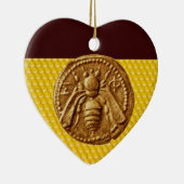 Ornement Cœur En Céramique HONEY BEE, BEEKEPER Heart (Droite)