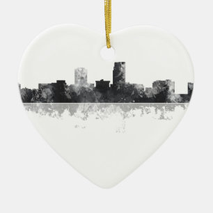 ORNEMENT CŒUR EN CÉRAMIQUE HORIZON D'OMAHA NÉBRASKA