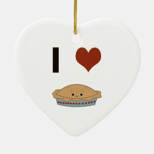 Ornement Cœur En Céramique I heart (love) Pie