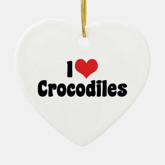 Ornement Cœur En Céramique I Love Coeur Crocodiles - Crocodile Lover (Devant)