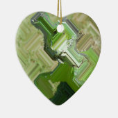 Ornement Cœur En Céramique Iguana verte (Droite)