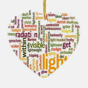 Ornement Cœur En Céramique Impression Cloud Word clair