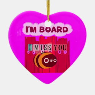 Ornement Cœur En Céramique Impression d'abeilles