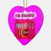 Ornement Cœur En Céramique Impression d'abeilles (Gauche)