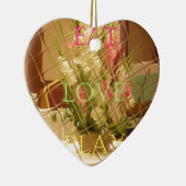 Ornement Cœur En Céramique Impression des fleurs reflétées (Droite)